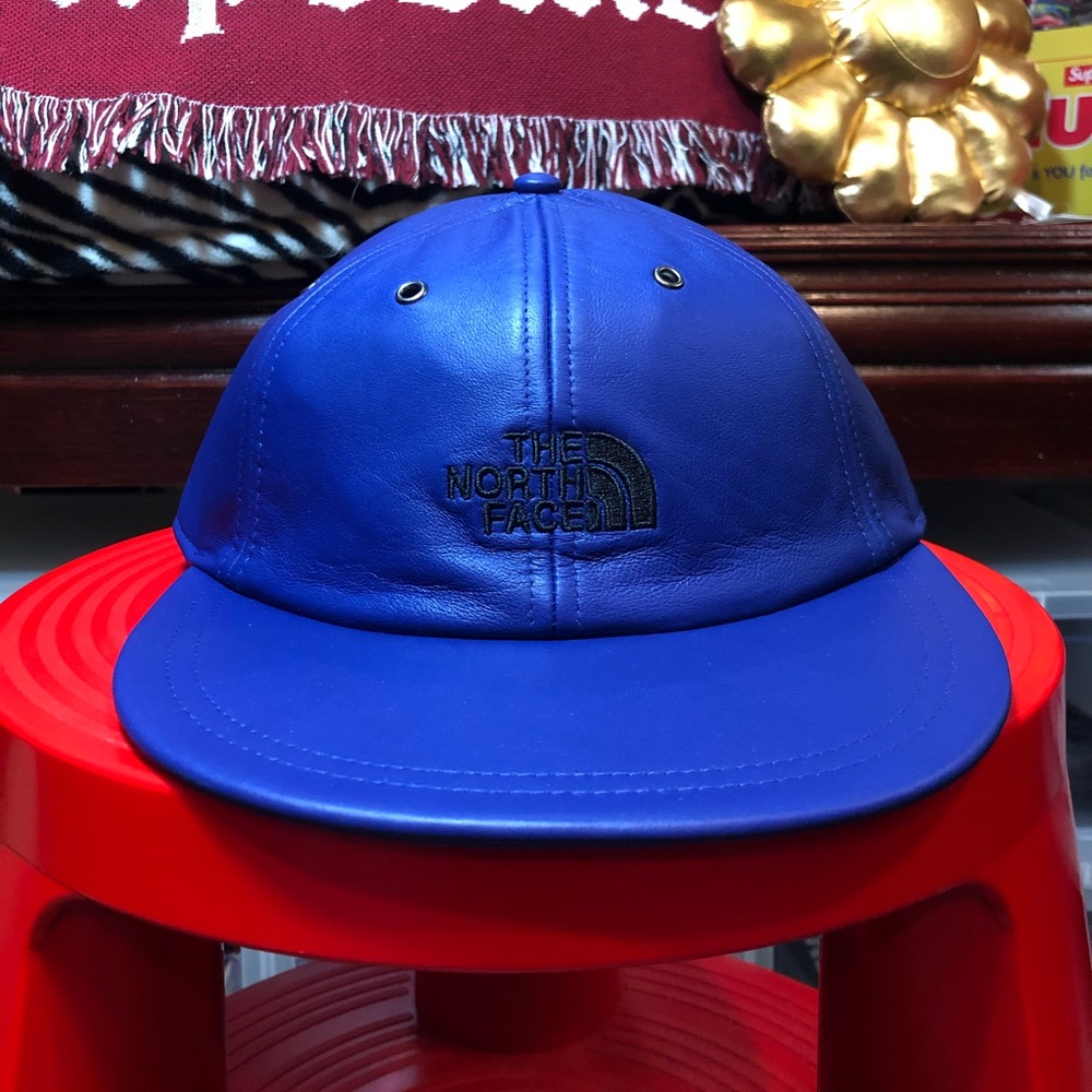 Supreme The North Face Leather 6 Panel Cap Royal